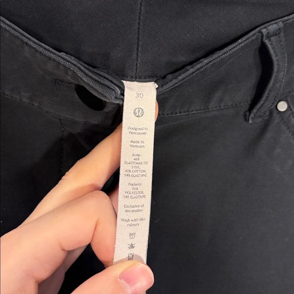 Lululemon City Sleek 5 Pocket Wide-Leg High-Rise Pants Black Casual Women's 30 - Image 6