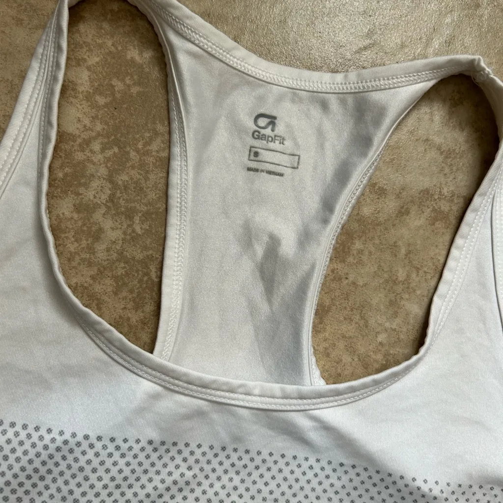 GAP White and Gray Striped Tank Top - Image 3