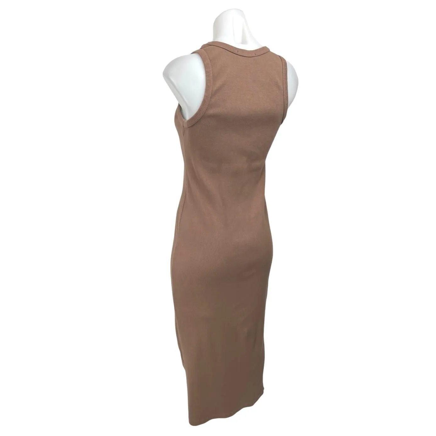 Lulus Brown Knit Sleeveless Round Neck Cami Camisole Tank Midi Dress Size L - Image 2