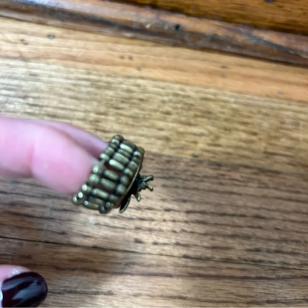 Rainbow Beetle Bronze Colored Ring OS Red - Image 9