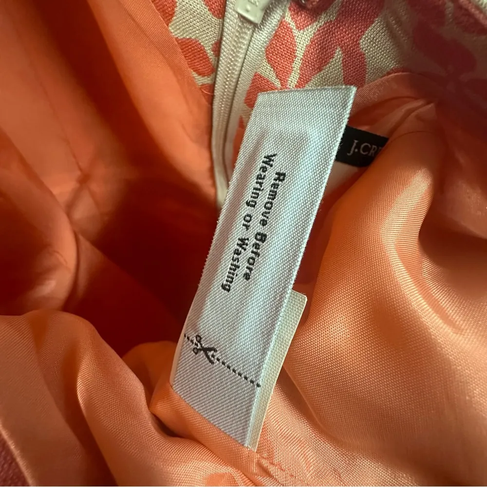 J Crew Linen Blend Sleeveless Zip Back with Snap Bow Classic Midi Dress Womens 0 - Image 12