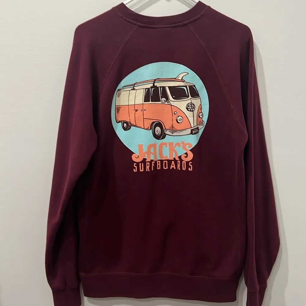 Jacks Surfboards Burgundy Crewneck, size medium - Image 2
