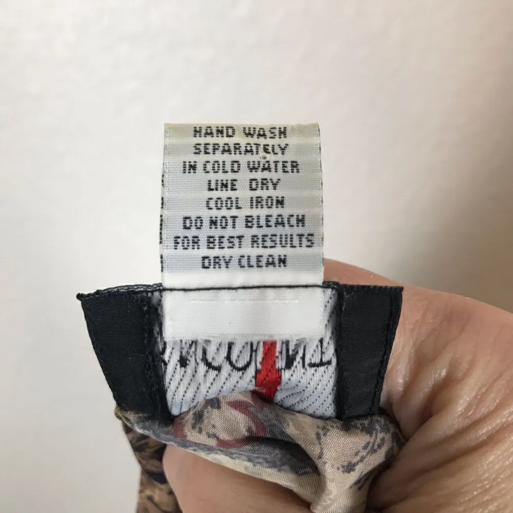 Vintage Y2K 100% silk button up blouse 22 Brown Size undefined - Image 9