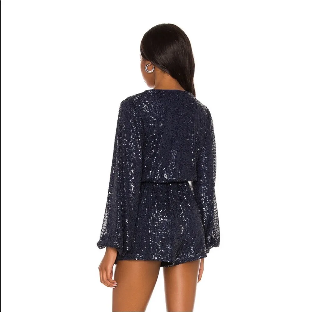 Free people Christa sequin romper blue sz S - Image 2