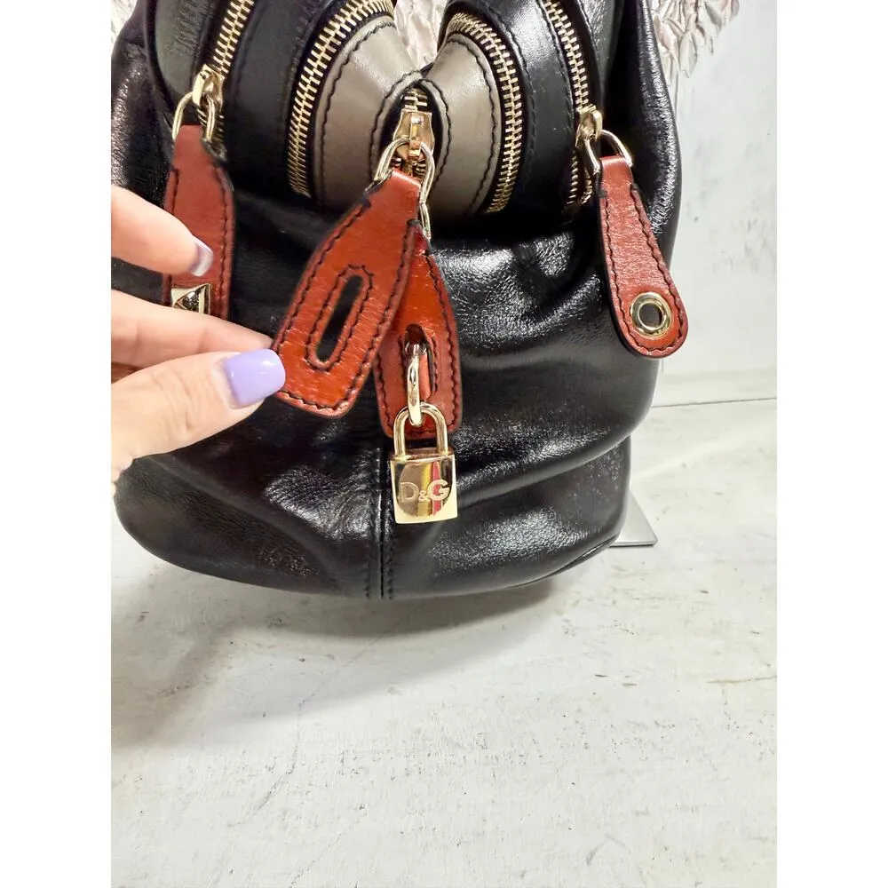 Dolce & Gabbana Lily Leather Office Work Shoulder Handbag Black - Image 9