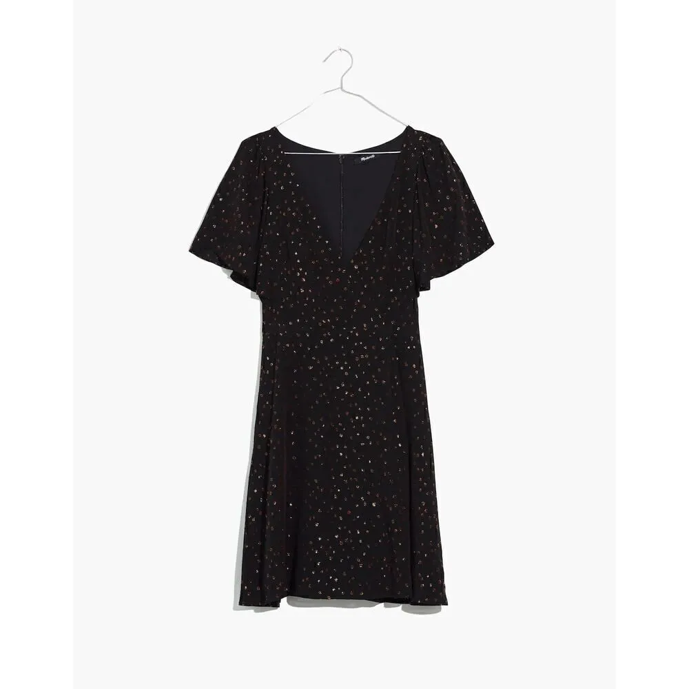 MADEWELL Cape-Sleeve Mini Dress in Metallic Dots Item AF239 Size 4 MSRP$ 148 - Image 3