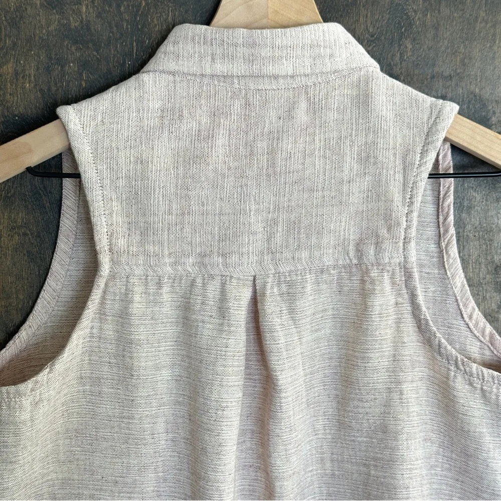 Vintage Woven 100% Cotton Sleeveless Button Up Unique Batik Sz M Earthy Indie - Image 7