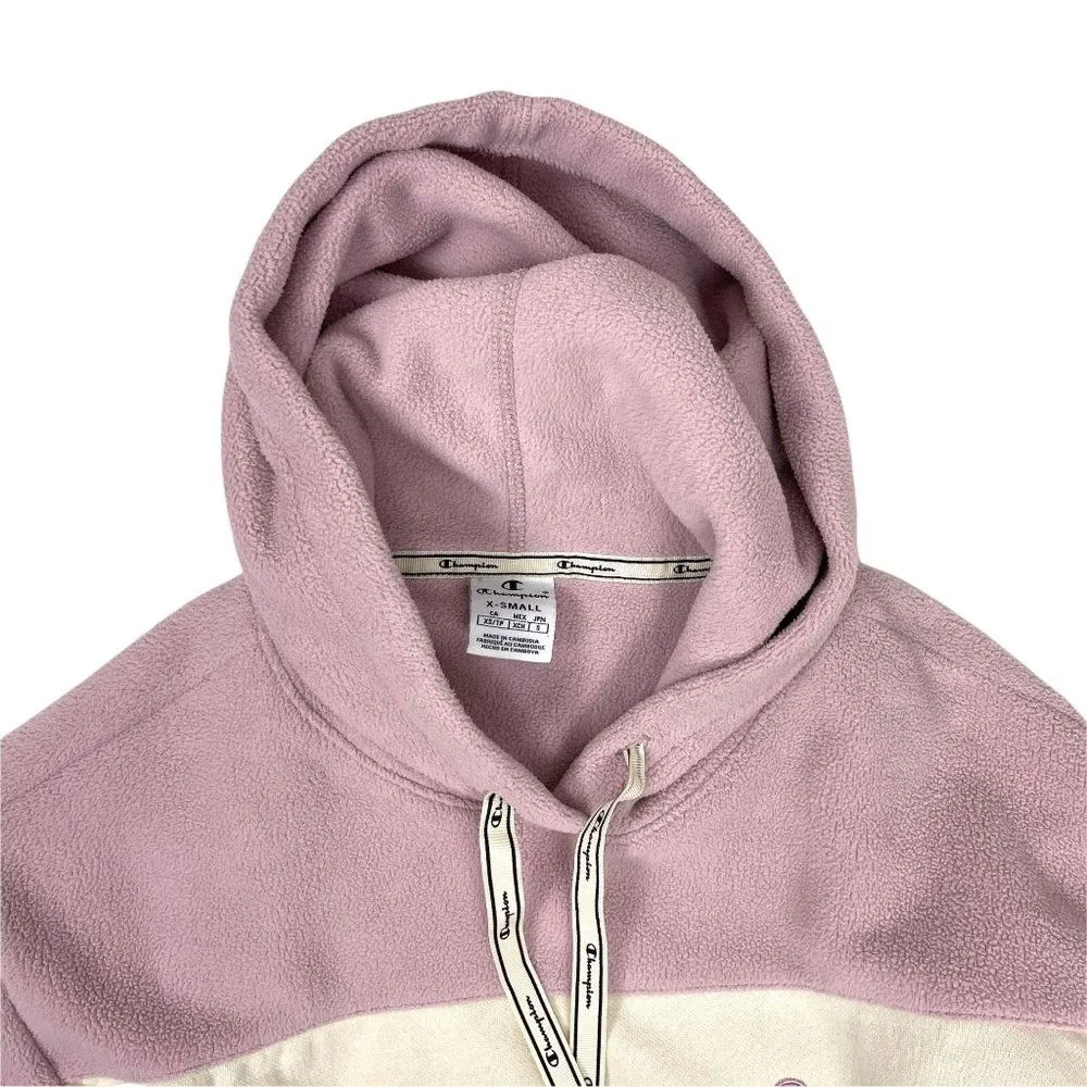 Champion Vintage Logo Fleece Hoodie in Lavender Mauve - Image 8