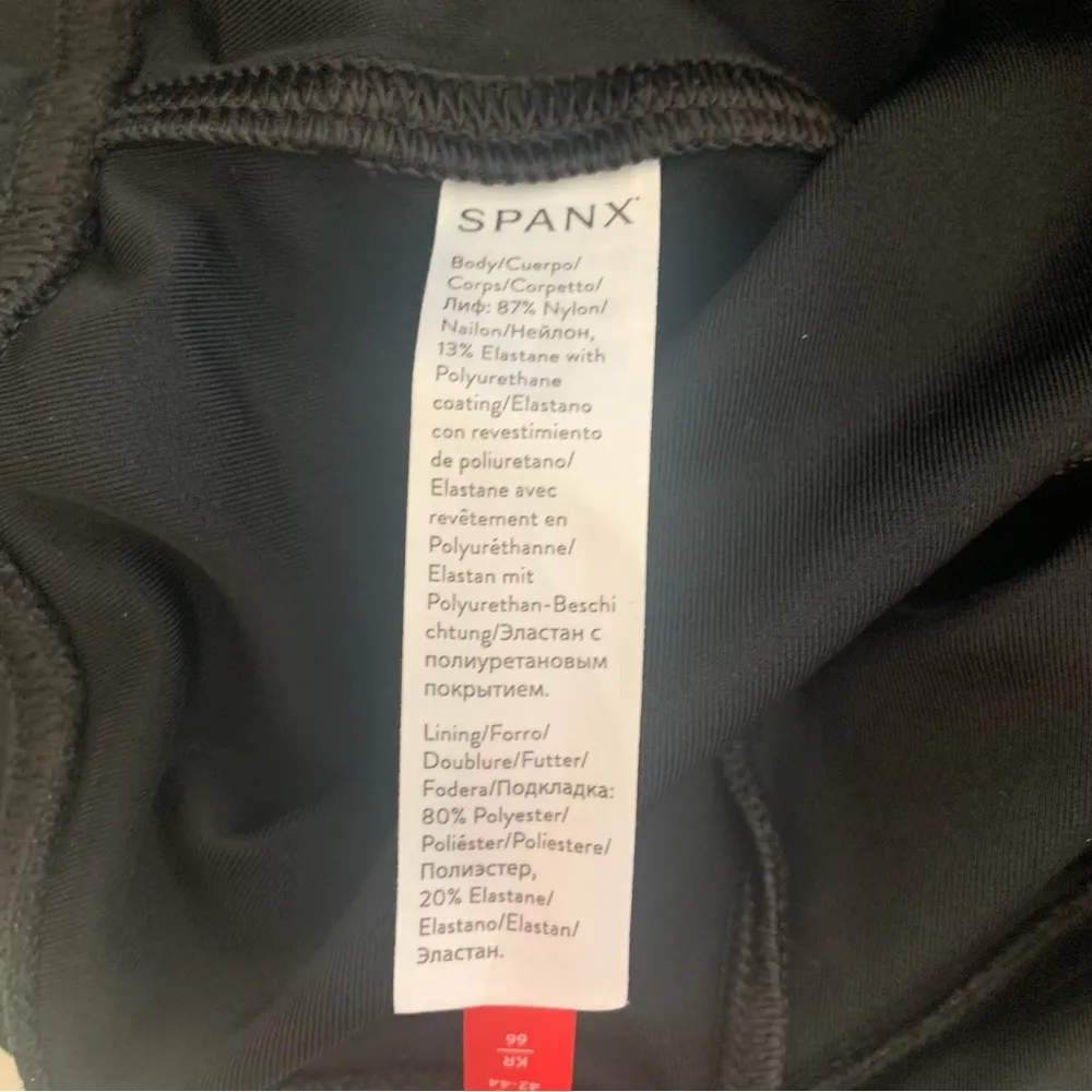 Spanx by Sara Blakely Petite Black Faux Leather Pull On Mid Rise Leggings Sz MP - Image 8
