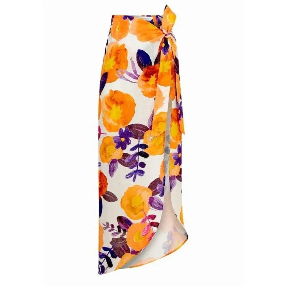 Raisa Vanessa Slit Detail Floral Skirt in Yellow & Purple 36 2 - Image 13