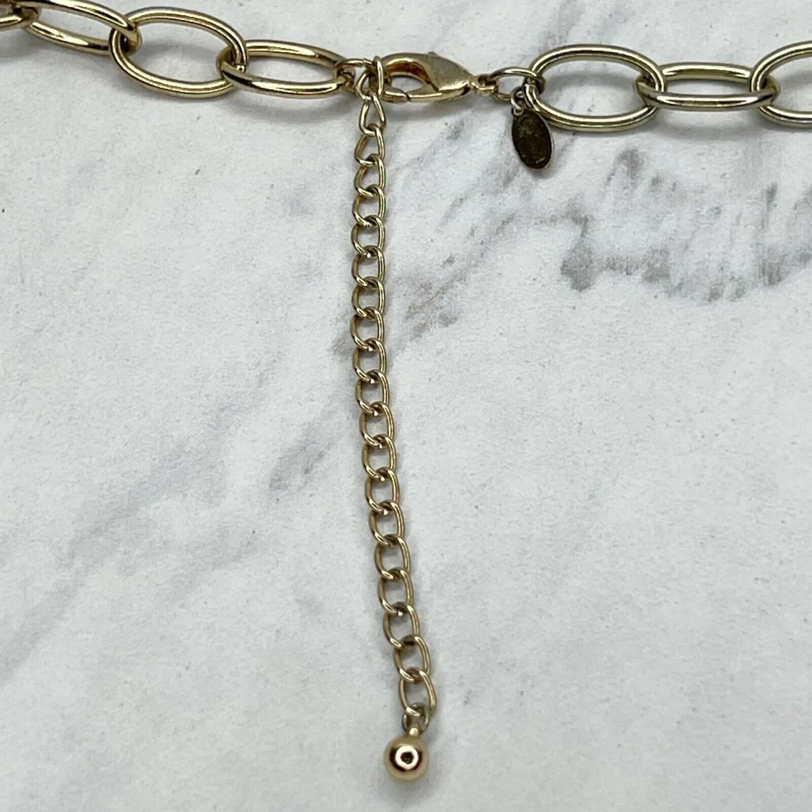 Chicos Gold Tone Chunky Plastic Chain Link Statement Long Necklace ✨ - Image 4