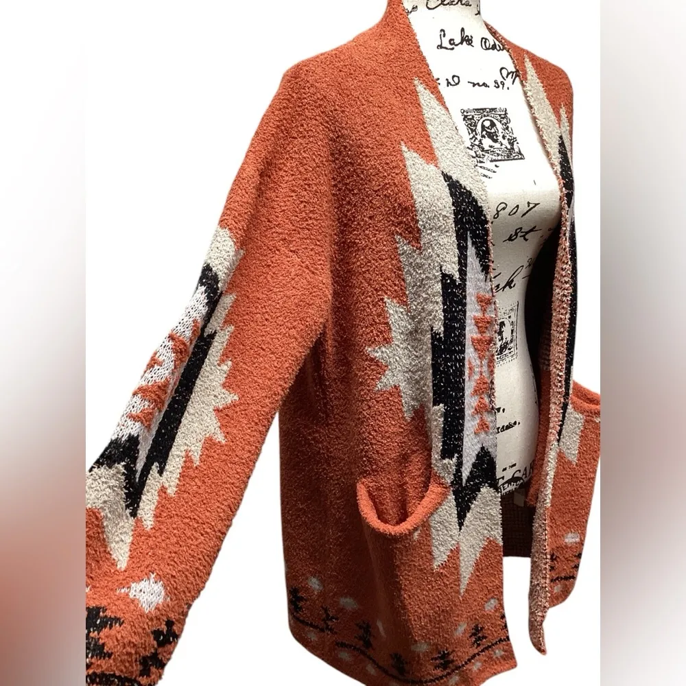 Davi & Dani long open front duster. Size Small - Image 4