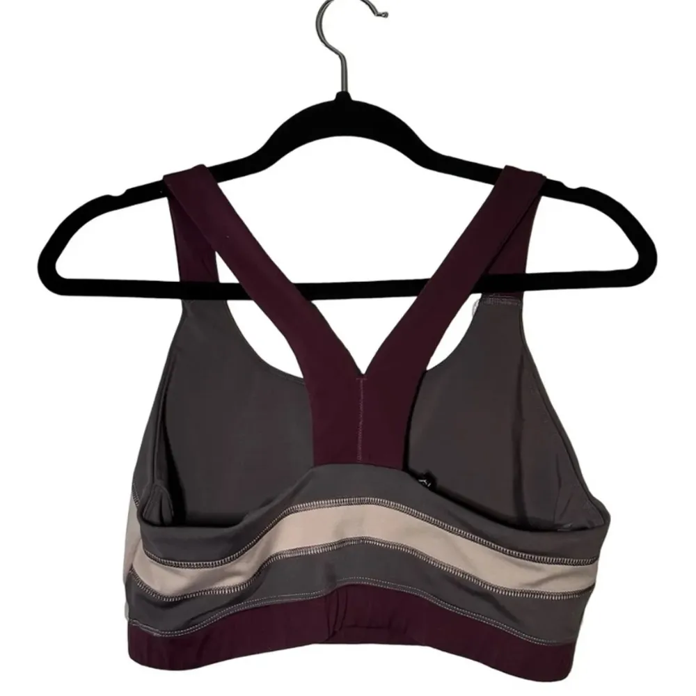 Gymshark Illusion Sports Bra - Dark Ruby/Blush Nude/Slate Lavender - Medium - Image 2