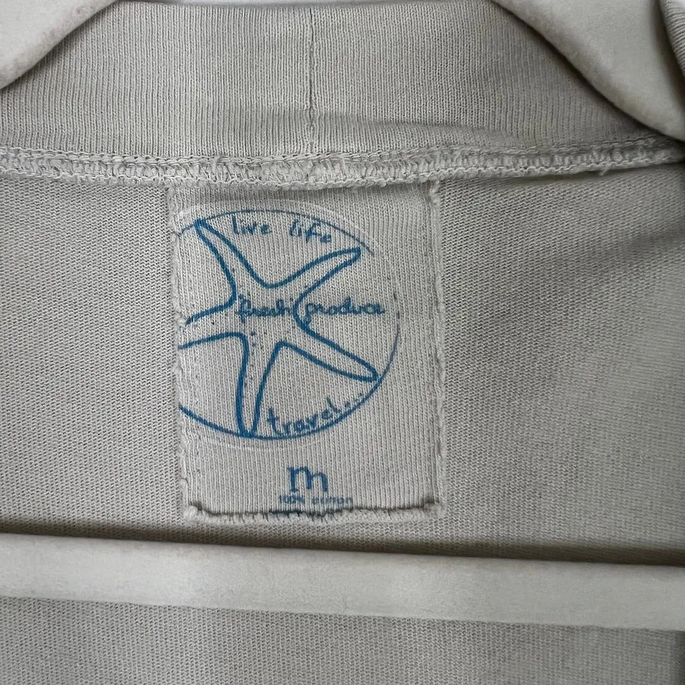 Fresh Produce Open Front Slightly Cropped Cardigan Beige Long Sleeve Sz Medium - Image 4