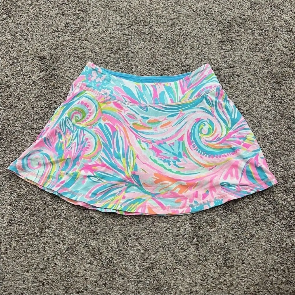Lilly Pulitzer Aila Luxletic Skort Carnivale Coral Tennis Run UPF 50+ XS - Image 4