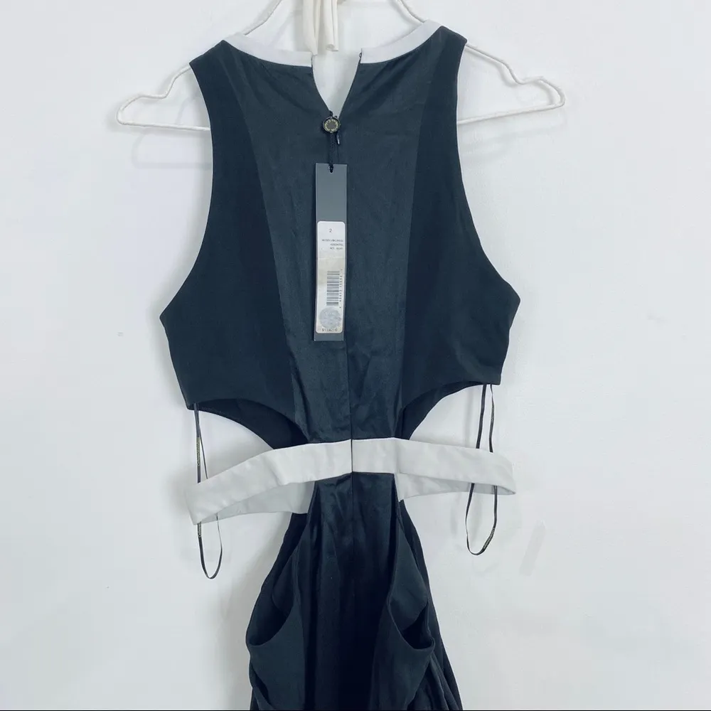 Catherine Maladrino cut-out gown with white leather waist band NWT - Image 8