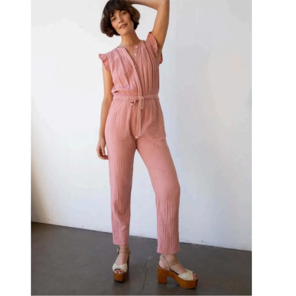Xirena Loghan Cotton Gauze Jumpsuit in Sugar Size XS Pink - Image 5