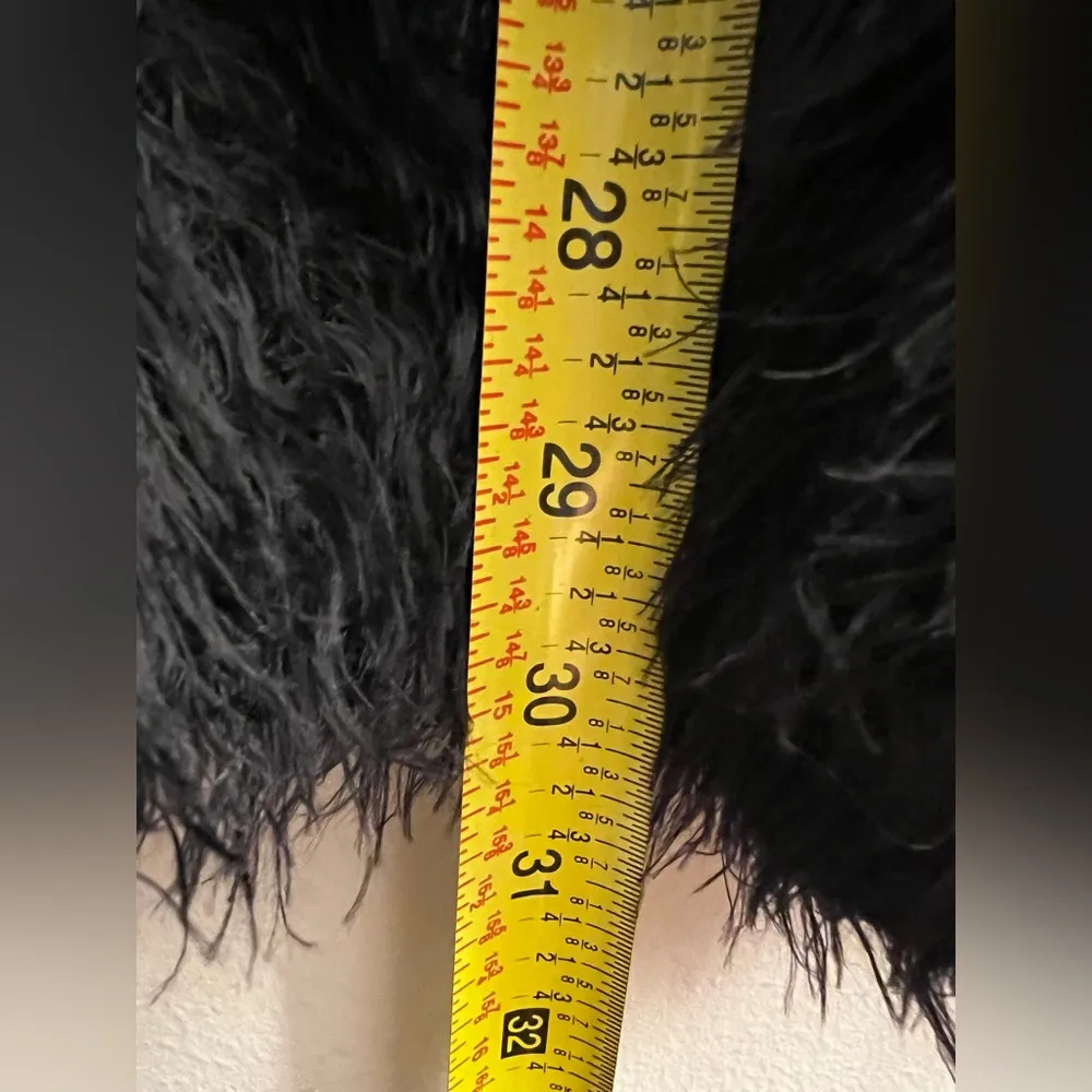 Oui fuzzy fluffy snap button V neck cardigan long sleeve black soft 8 - Image 4