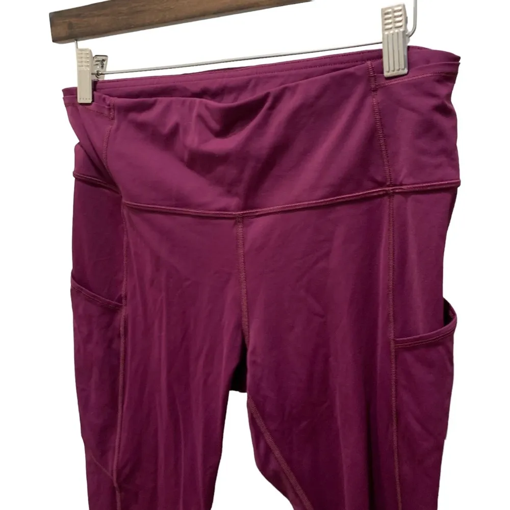 Lululemon fast & free running crop nulu marvel magenta pink athletic leggings - Image 2