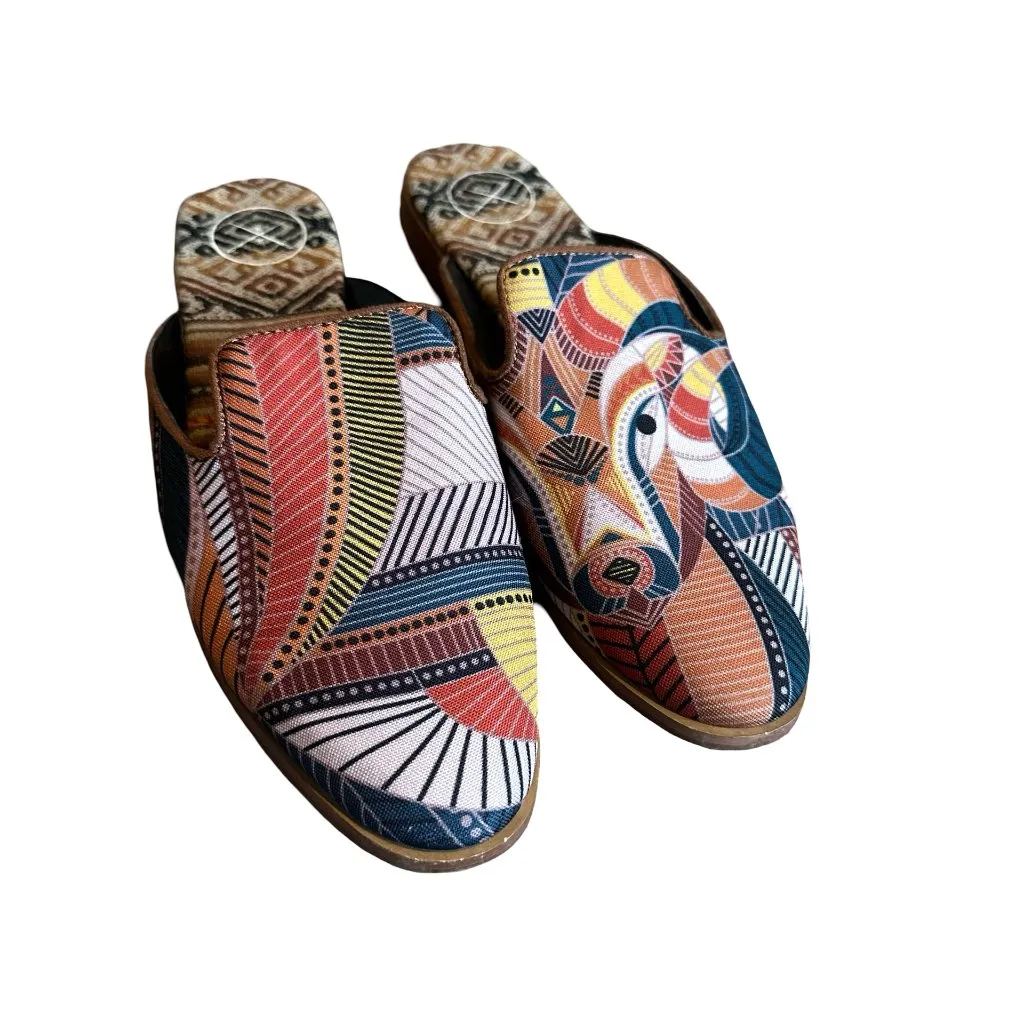 Inkaas Ethos Collection Cyprus Slide Mules Flats Backless Slip On Size 6 Women's Red - Image 2