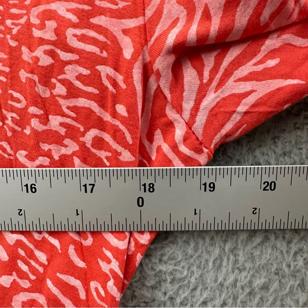 Fresh Produce 3/4 Sleeve Knotted Mixed Animal Prints Top Coral Women's‎ M - Image 5