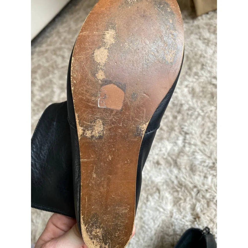 André Assous Leather Ankle Boots Flat Black Minimal Cottagecore Boho Spain Sz 36 - Image 8