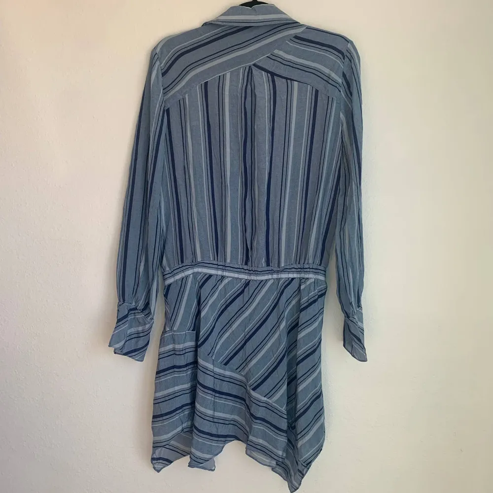 Ramy Brook Brandi Silk Dress in Blue Stripe - Image 4