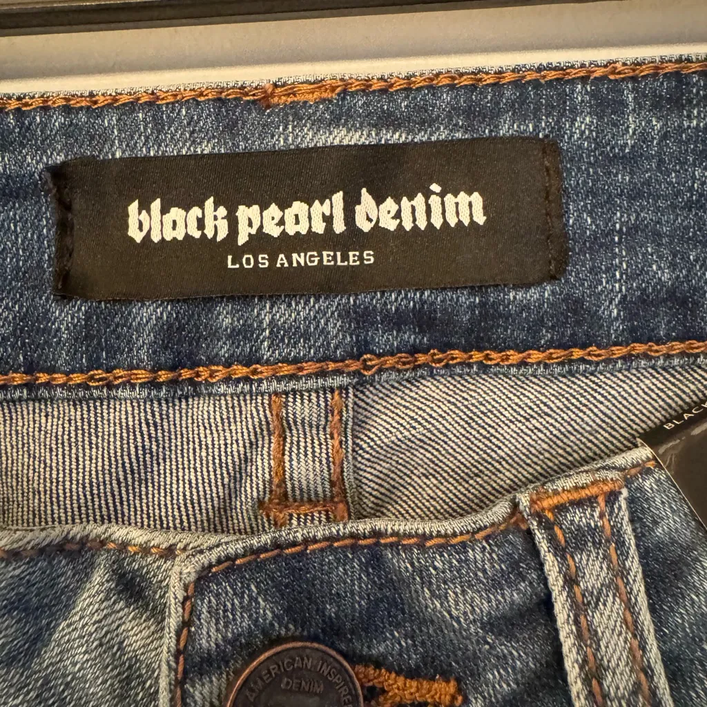 Black Pearl Denim Los Angeles Tabanan Women’s Blue Frayed Cotton Jeans Size 3 - Image 7