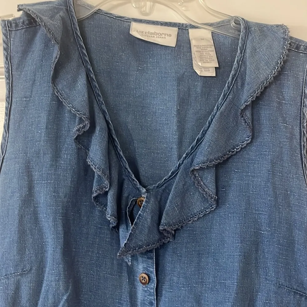 Super Cute Ruffle Button Down Tank - Image 6