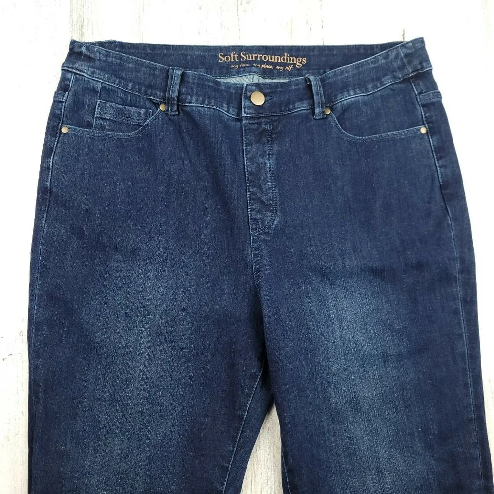 Soft Surroundings Blue Denim Stretchy Jeans Womens Size PL (34x26.5) EUC - Image 4