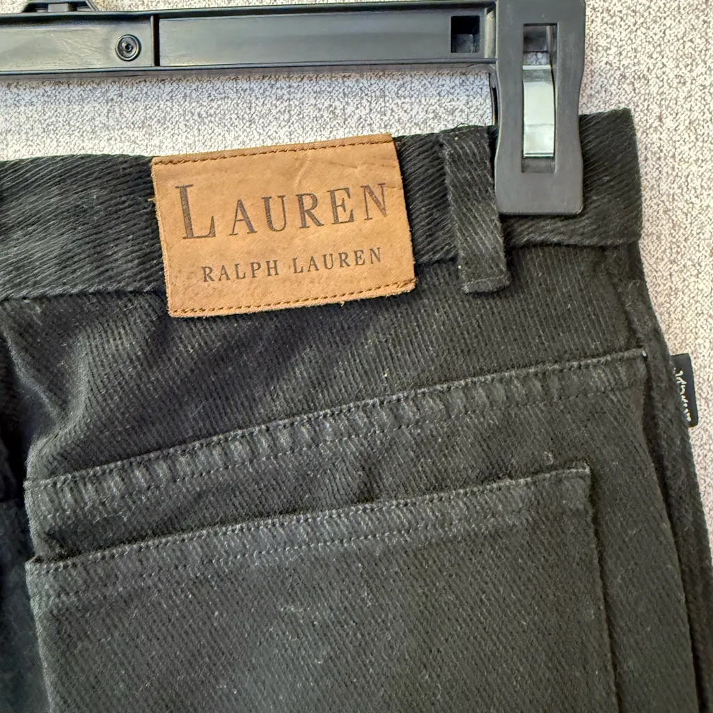 Lauren Ralph Lauren Women Size 8 Black Cargo wide leg vintage pants high waisted - Image 6