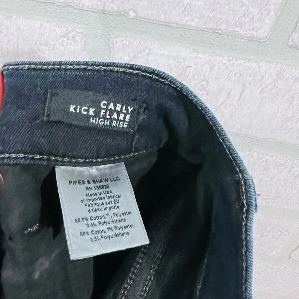 Veronica Beard Carly Kick Flare High Rise Jeans in Dark Ink Wash Size 24 - Image 11