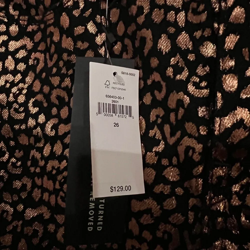 Banana Republic Womens Metallic Animal Print Mid Rise Skinny Pants Brown Size 26 - Image 7