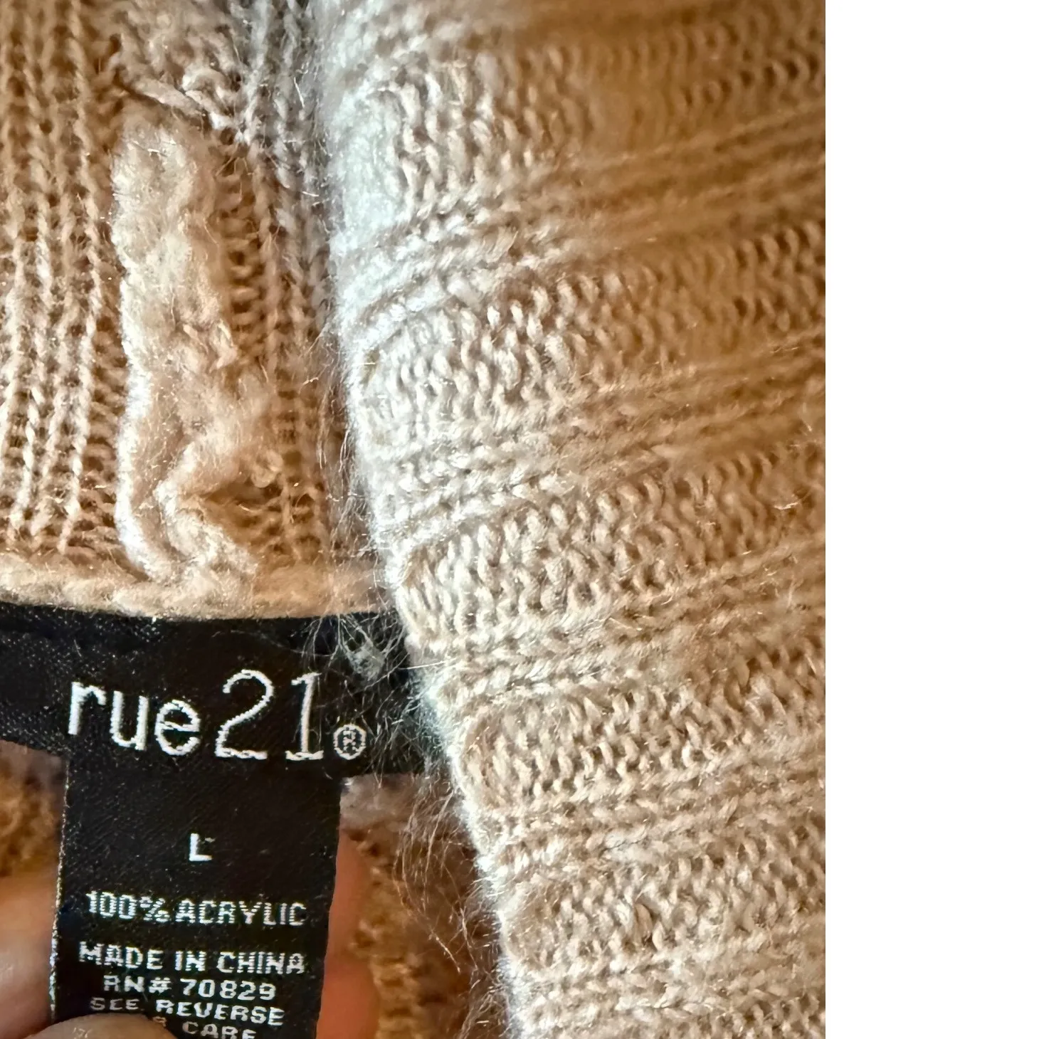 rue21 Women's Light Pink Knit Open Front Cardigan Sweater Size Large‎ - Image 4