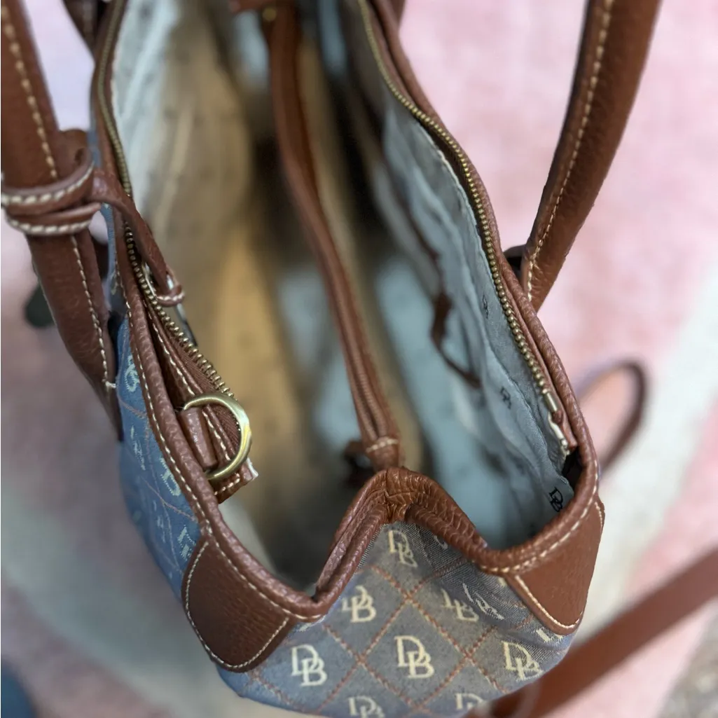 Dooney & Bourke Brown and Blue Tote - Image 2