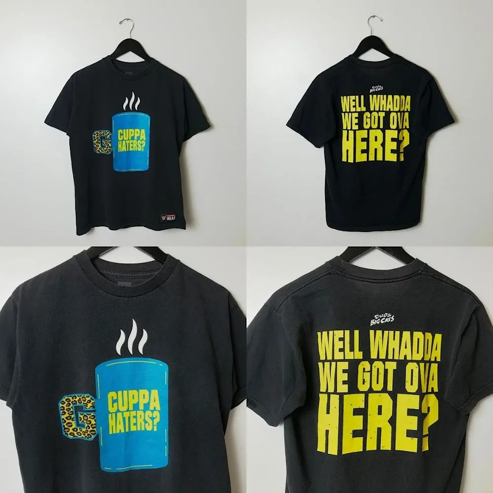 WWE Cuppa Haters T Shirt Statement Wrestling Sports Double Sided Graphic Tee Size M - Image 16