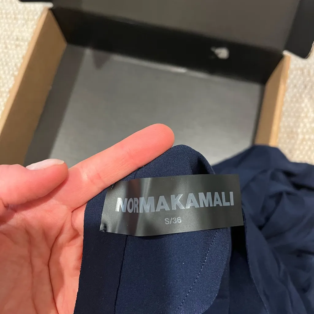 Norma Kamali Navy Diana Dress - Image 5