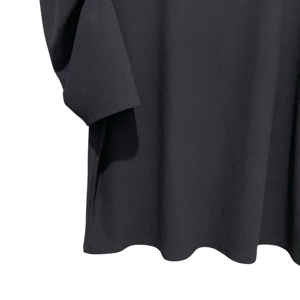 CeCe Ruffle Neck Puff Sleeve Blouse Black Women’s Size Small - Image 2
