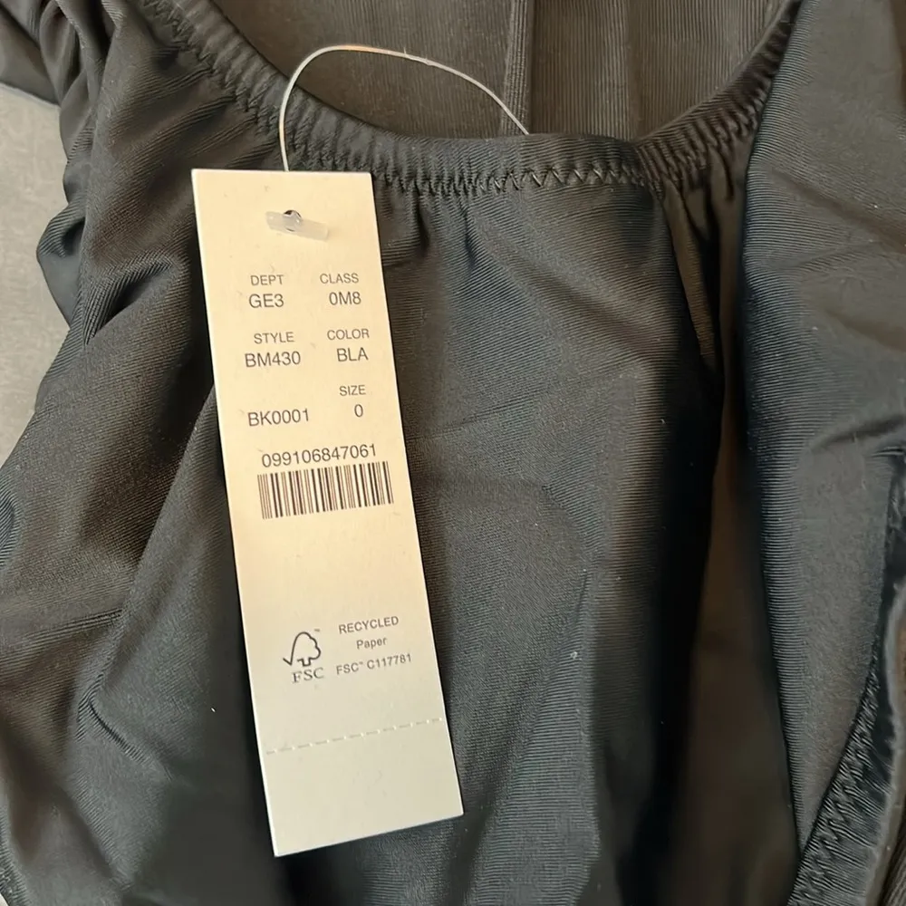 JCrew Scrunchie Strap Plunge One Piece Swimsuit Black Size 0 NWT - Image 5