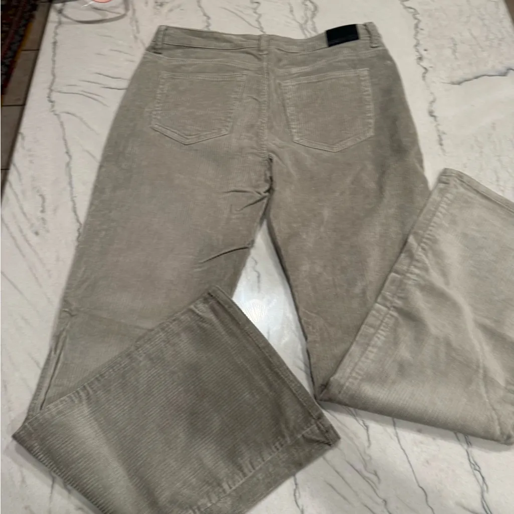 Beau Dawson Wide Wale Corduroy Wide Leg Pants Size 12 Taupe Neutral Stretch Tan - Image 13