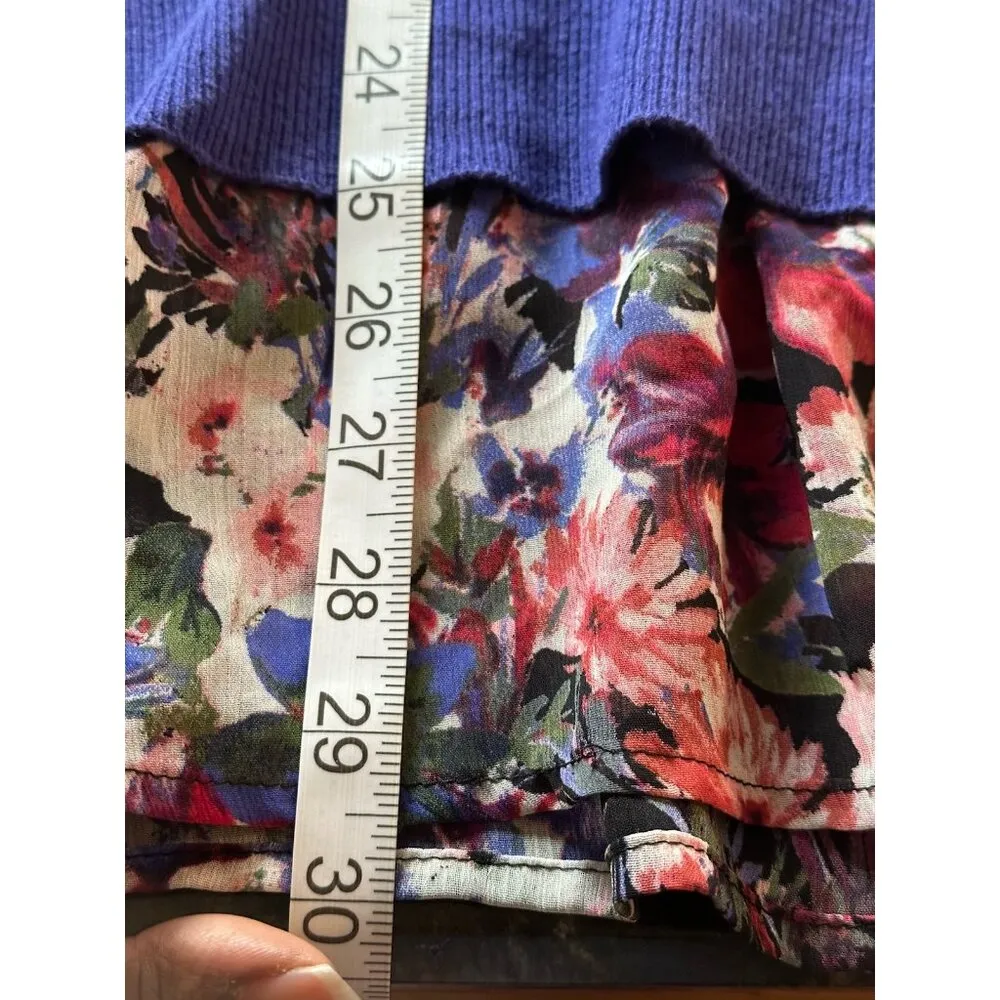 LOGO By Lori Goldstein XS Cardigan Sweater Cotton Cashmere Fairy Whimsical Blue - Image 6