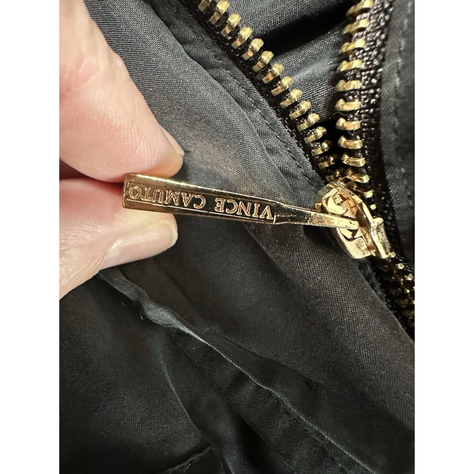 Vince Camuto Black Utility Vest 1X Sheer Back Gold Hardware Drawstring Waist - Image 7