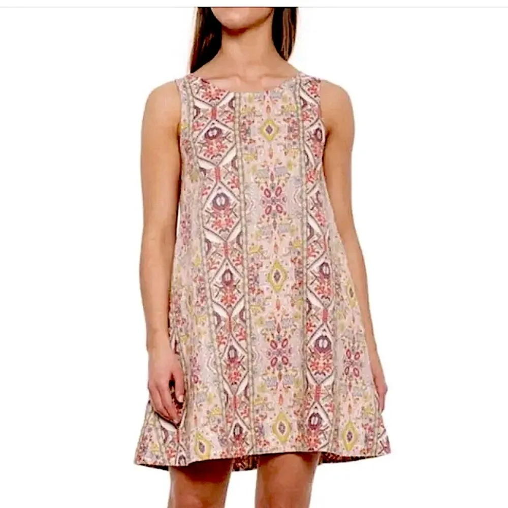 Rachel Zoe Southwestern Aztec Print Linen A Line Tank Dress Size Large NWOT - Image 42