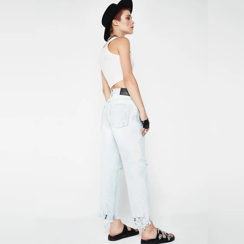 One Teaspoon Hooligans Light Wash Distressed Low Waist Denim Jeans- NWT - Image 2