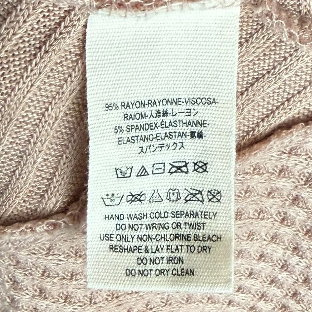 Sz Small Free People Soft Pink Blush Ventura Waffle Knit Thermal Long Sleeve - Image 5