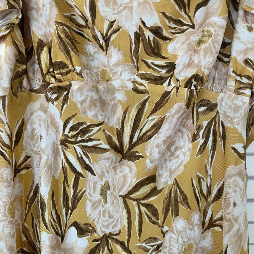 NWT Madewell Angelina Floral Sleeveless Yellow Tan Maxi Slip Dress Size 12 - Image 6
