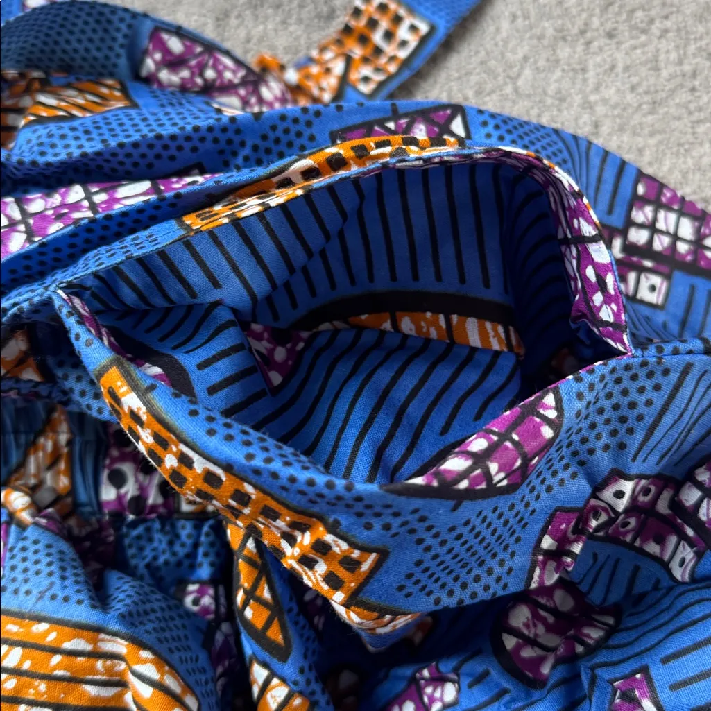 Satsuma Blue African Skirt SIZE OS - Image 4