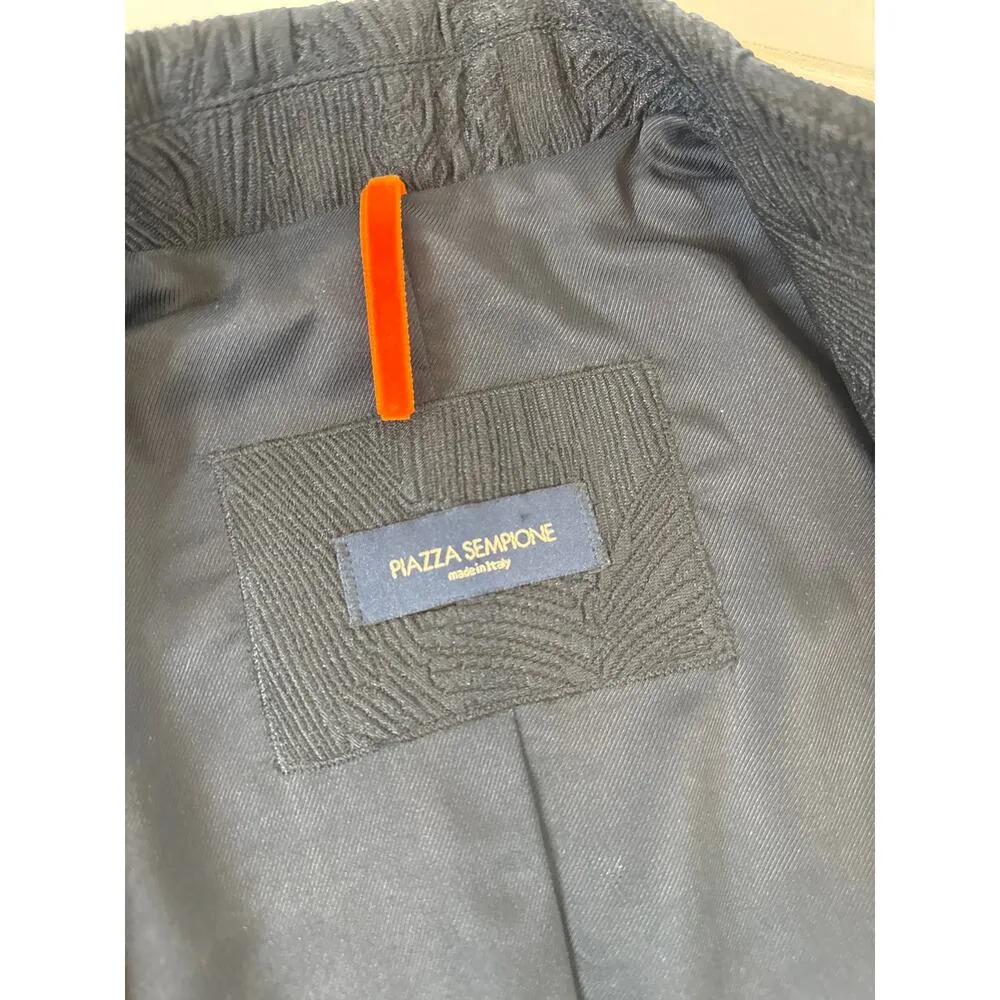 Piazza Sempione Women’s Navy Blue Wool & Silk Blazer Girlboss Career Size 2 - Image 6