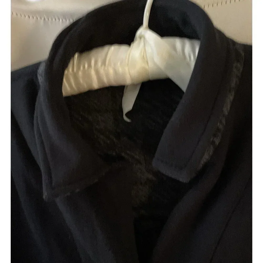 Parsley & Sage Small Long Jacket Button Down Coat Black‎ Grey Reversible Winter Gray - Image 6