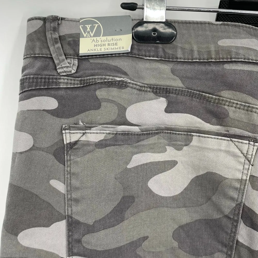 Wit & Wisdom 'Ab' Solution Camo High Waist Ankle Skinny Pants Deep Sage Size 16 - Image 9